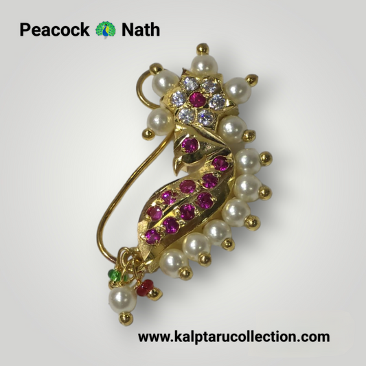 Goldplated Peacock Nath | Kalptaru Collection | kalptaru11217