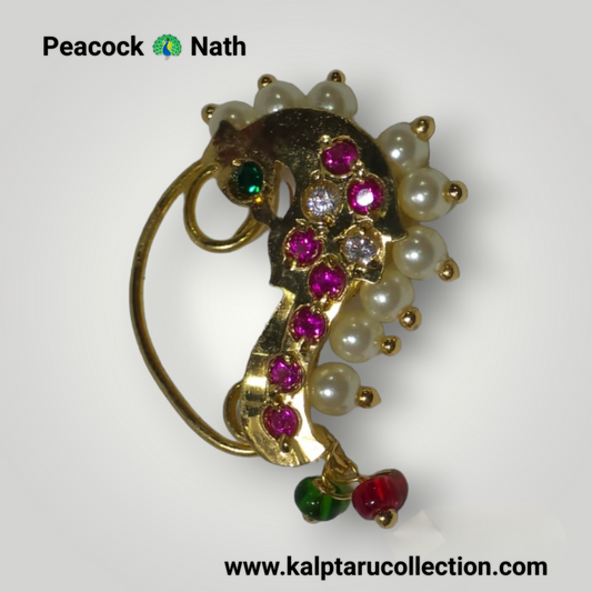 Goldplated Peacock Nath | Kalptaru Collection | kalptaru11217
