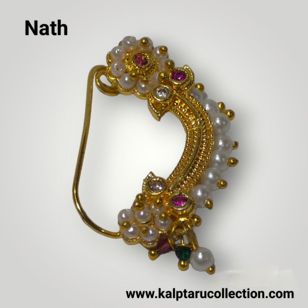 Goldplated Pearl Nath | Kalptaru Collection | kalptaru11217