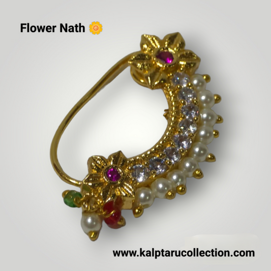 Goldplated Pearl Nath | Kalptaru Collection | kalptaru11217