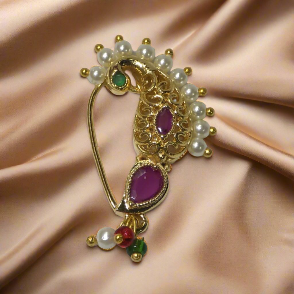 Goldplated Peacock Nath | Kalptaru Collection | kalptaru11217