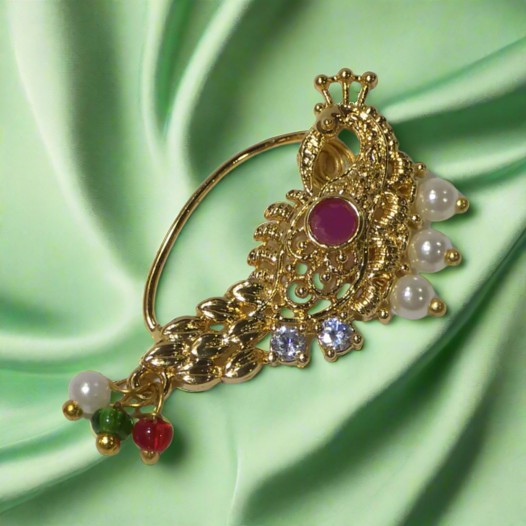 Goldplated Peacock Nath | Kalptaru Collection | kalptaru11217