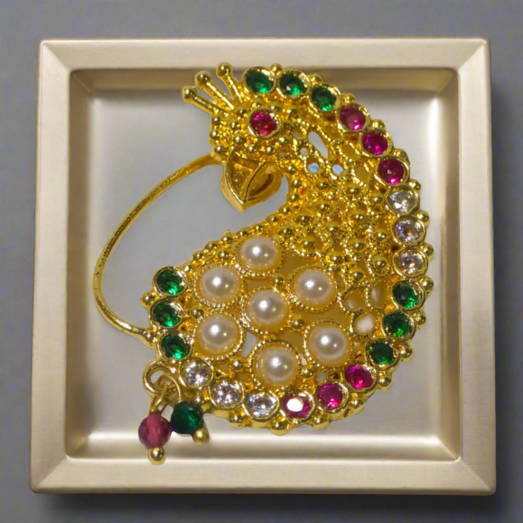 Goldplated Peacock Nath | Kalptaru Collection | kalptaru11217