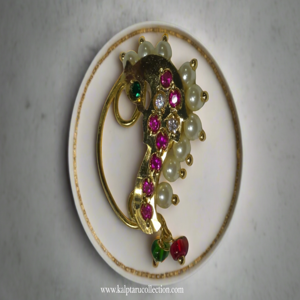 marathi peacock nath for saree look festival jewellery Kalptaru Collection