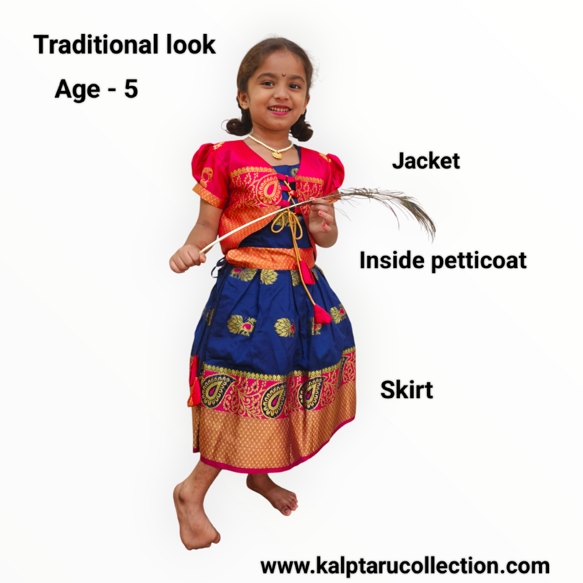 Skirt Top Set for Girls|Traditional Diwali & Wedding Dress-Kalptaru11217