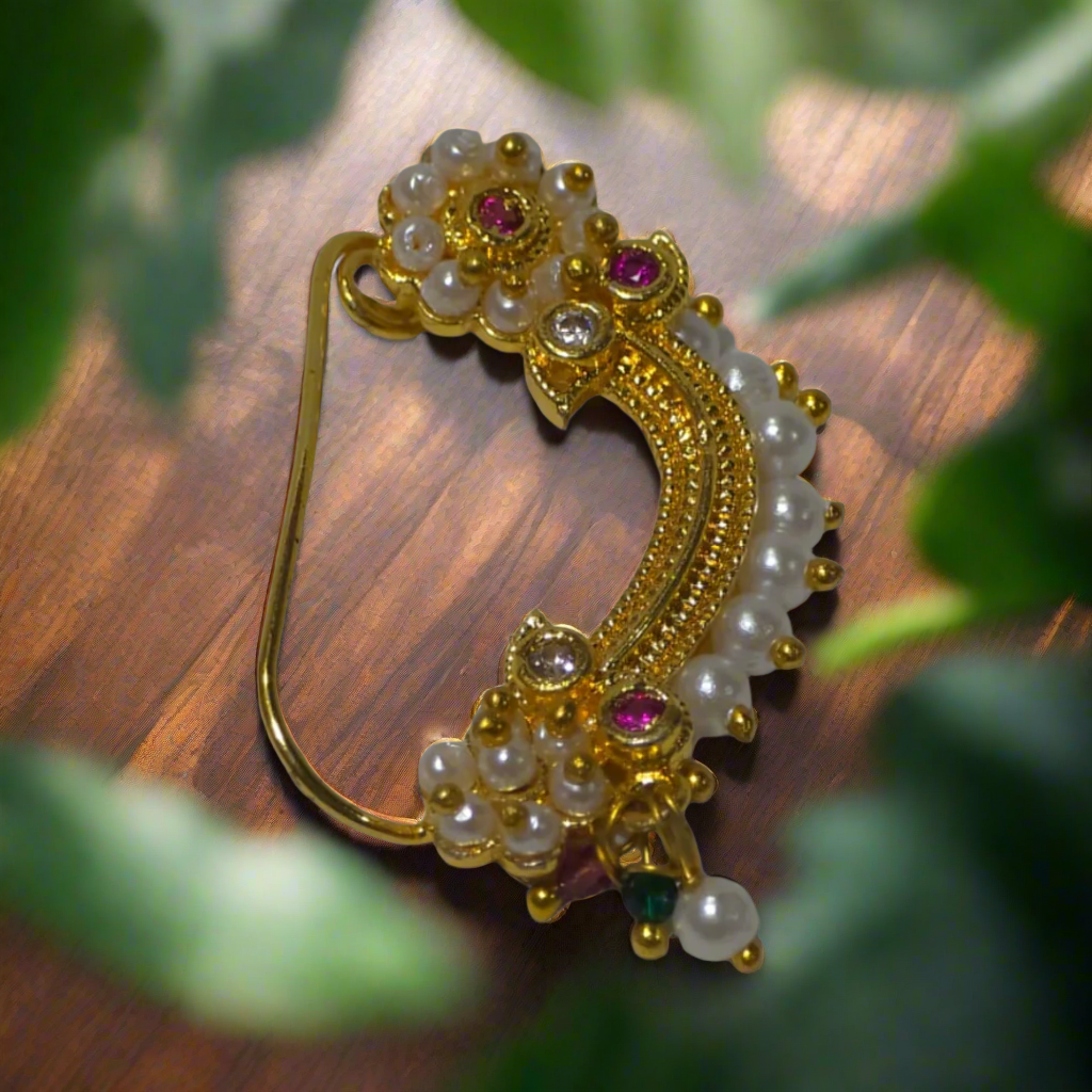 Goldplated Pearl Nath | Kalptaru Collection | kalptaru11217