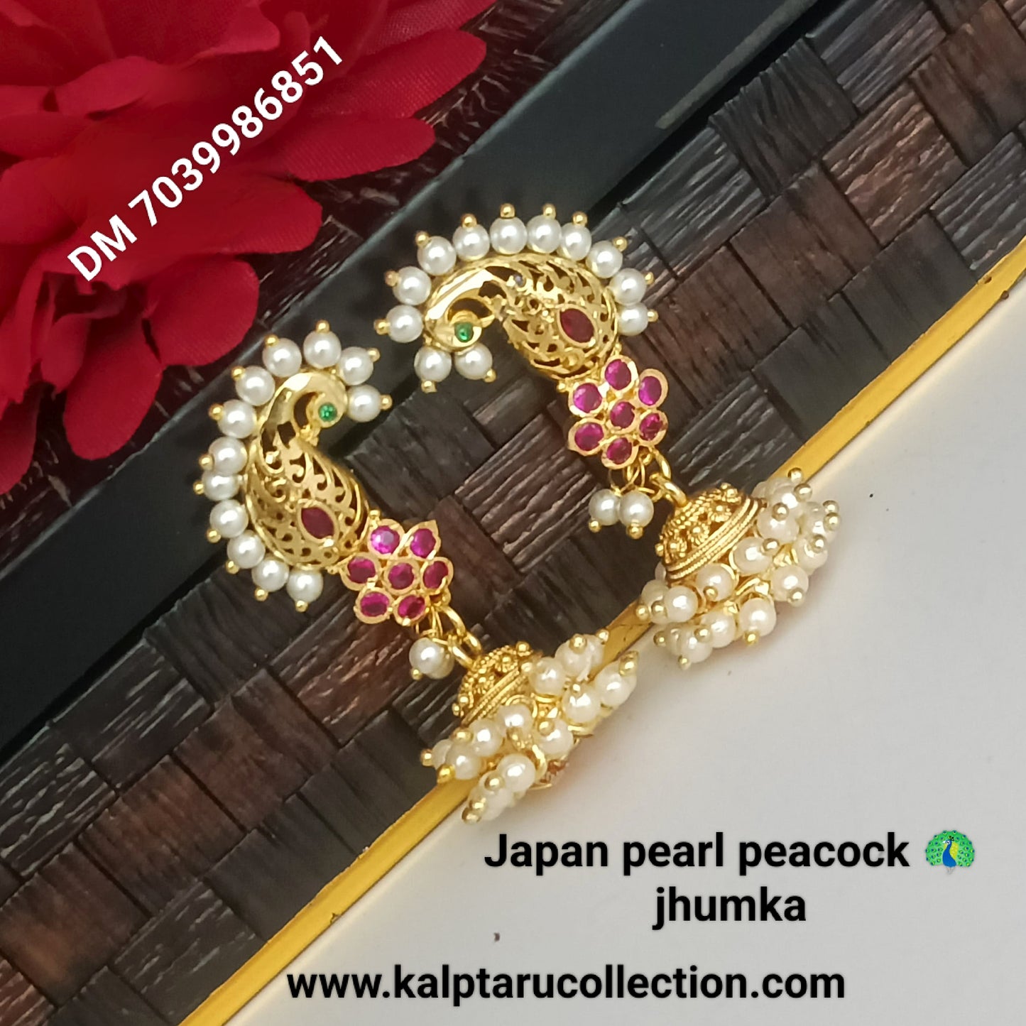 Pearl peacock jhumka