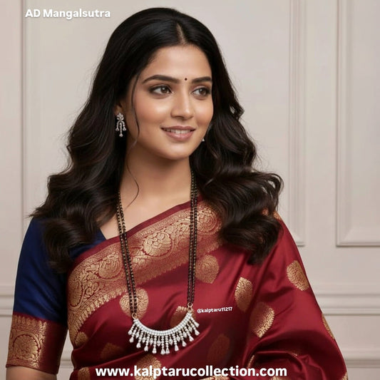Beautiful AD Stone Mangalsutra Pendant with Earrings for Women at Kalptaru Collection