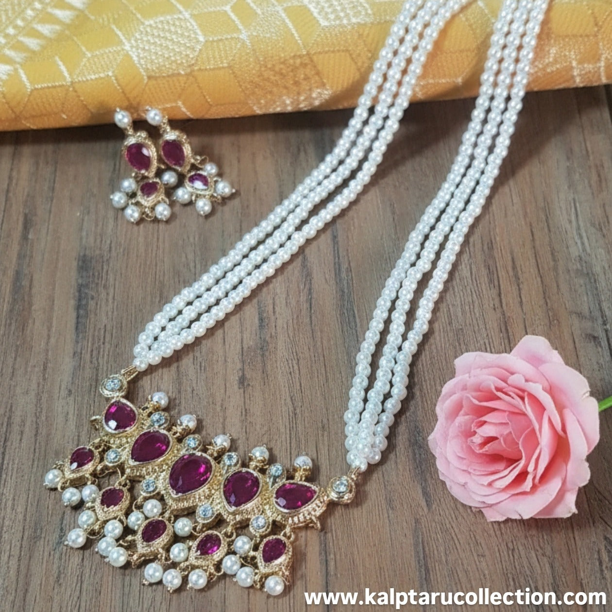 Pink Tanmani set | Pink Pendent Tanmani for woman at kalptaru collection