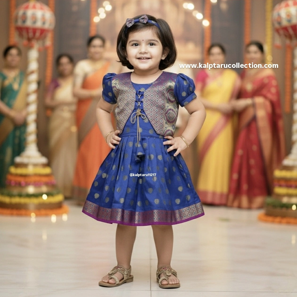 Kalptaru Collection traditional blue skirt top for girl wedding function
