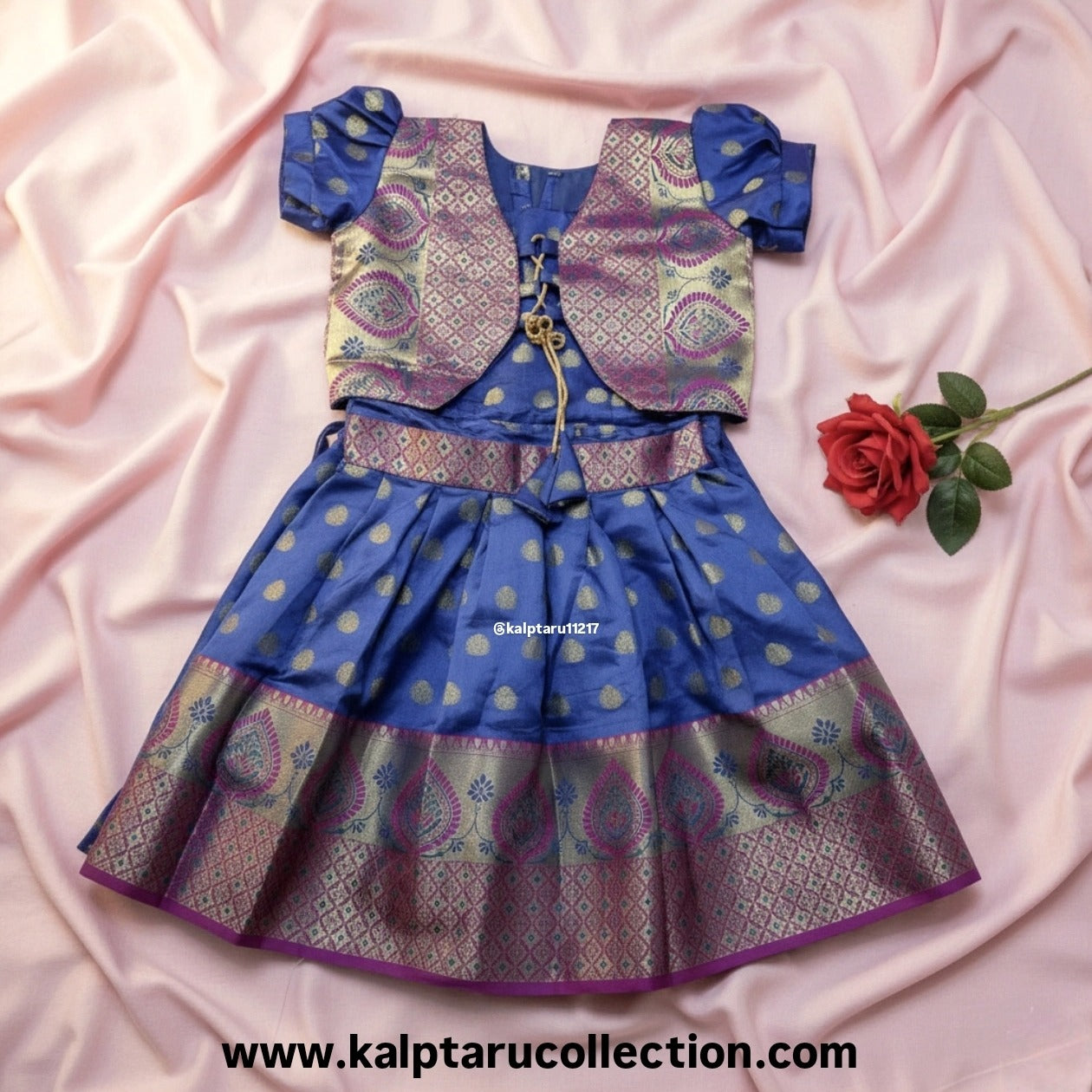 Kalptaru Collection blue ethnic dress for baby girl wedding ceremony