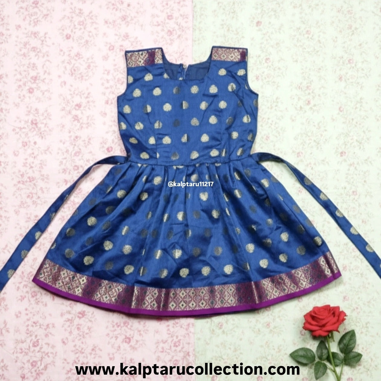 Kalptaru Collection blue lehenga style dress for toddler festival look
