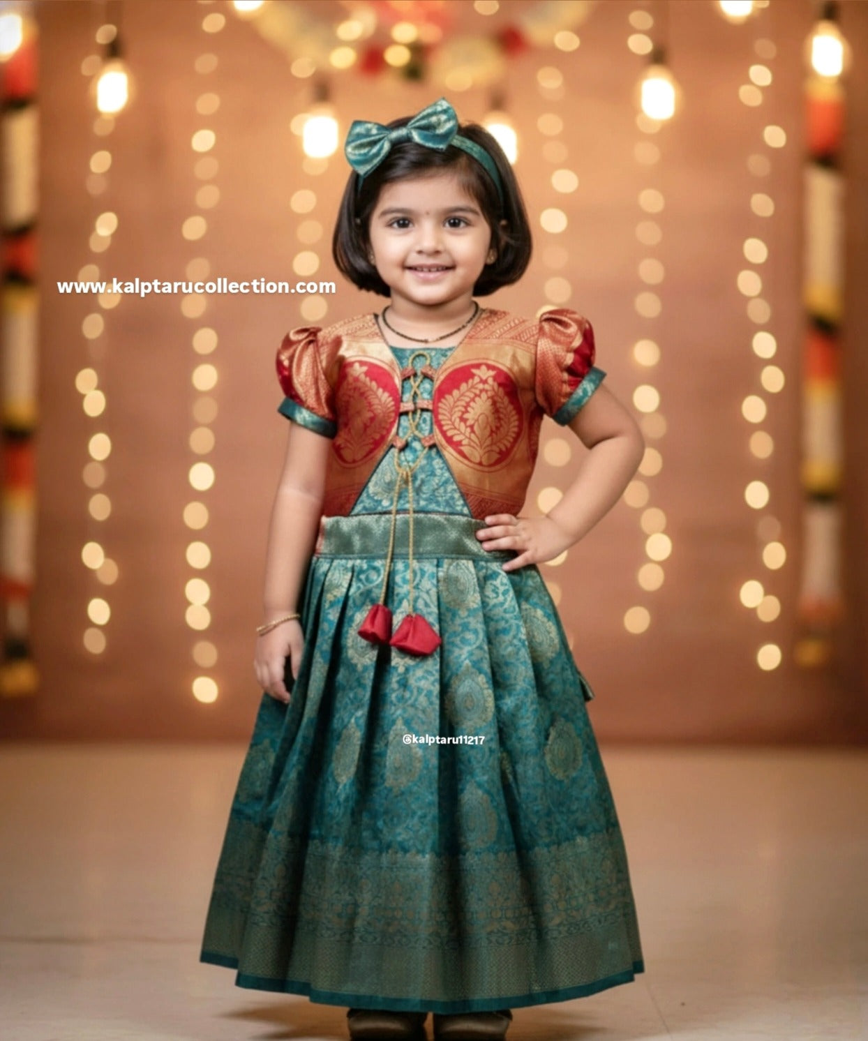 Kalptaru Collection kids silk parkar polka dress for festival and wedding function