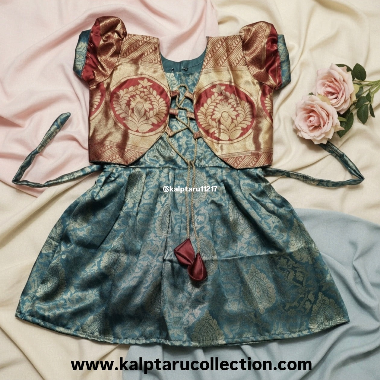 “Kalptaru Collection baby girl traditional parkar polka outfit for weddings