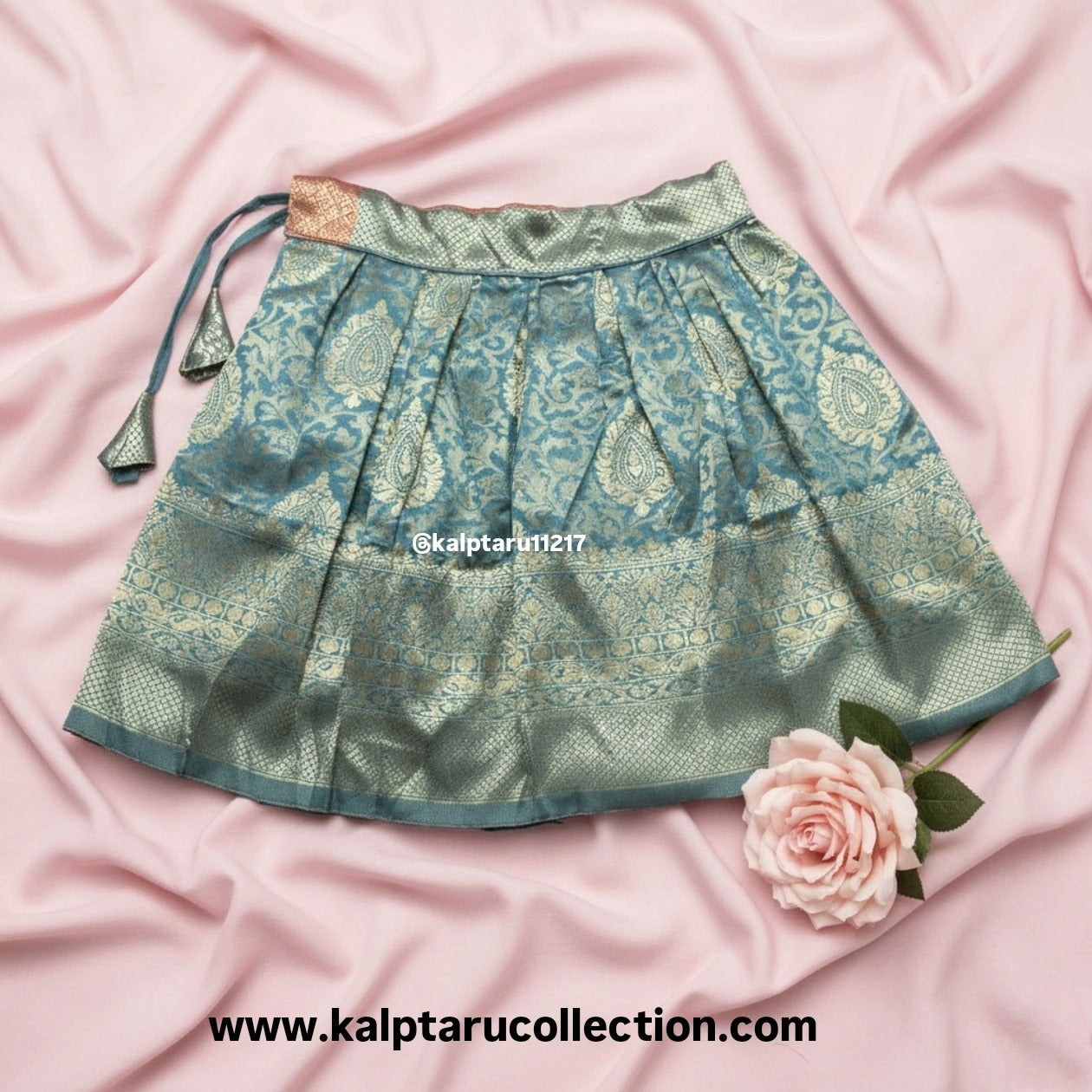 Kalptaru Collection silk skirt top for toddler festive occasion