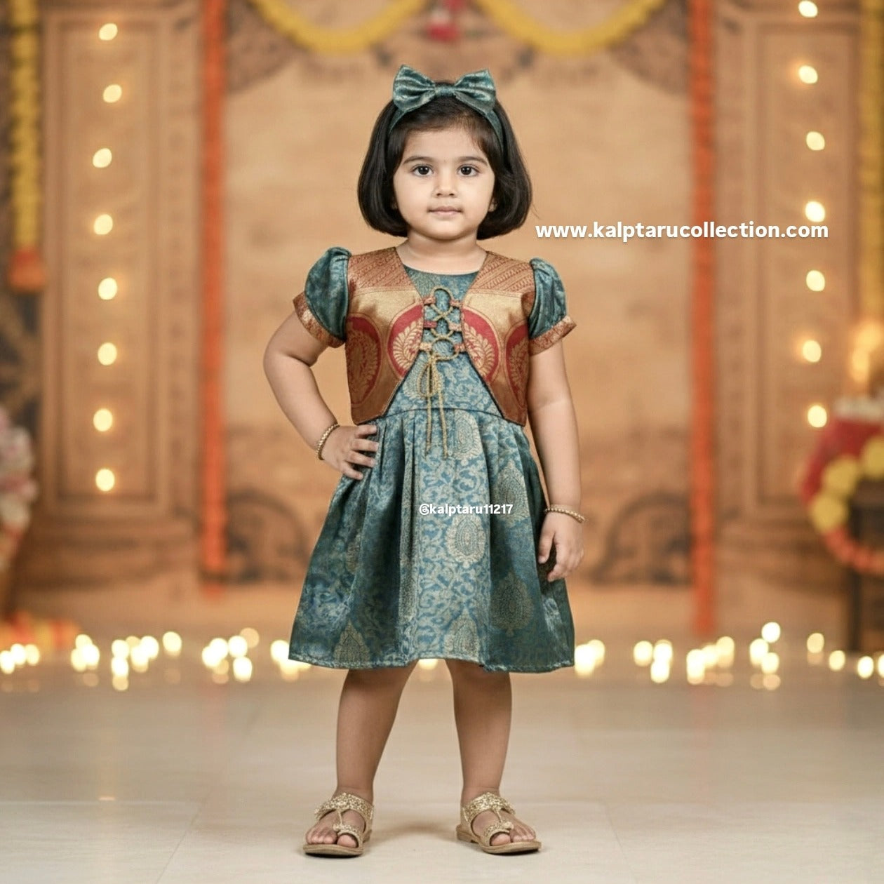 Kalptaru Collection baby girl occasionwear parkar polka set