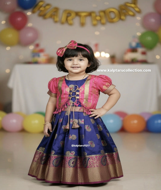 Girls designer silk lehenga choli perfect for Diwali and family functions | Kalptaru Collection