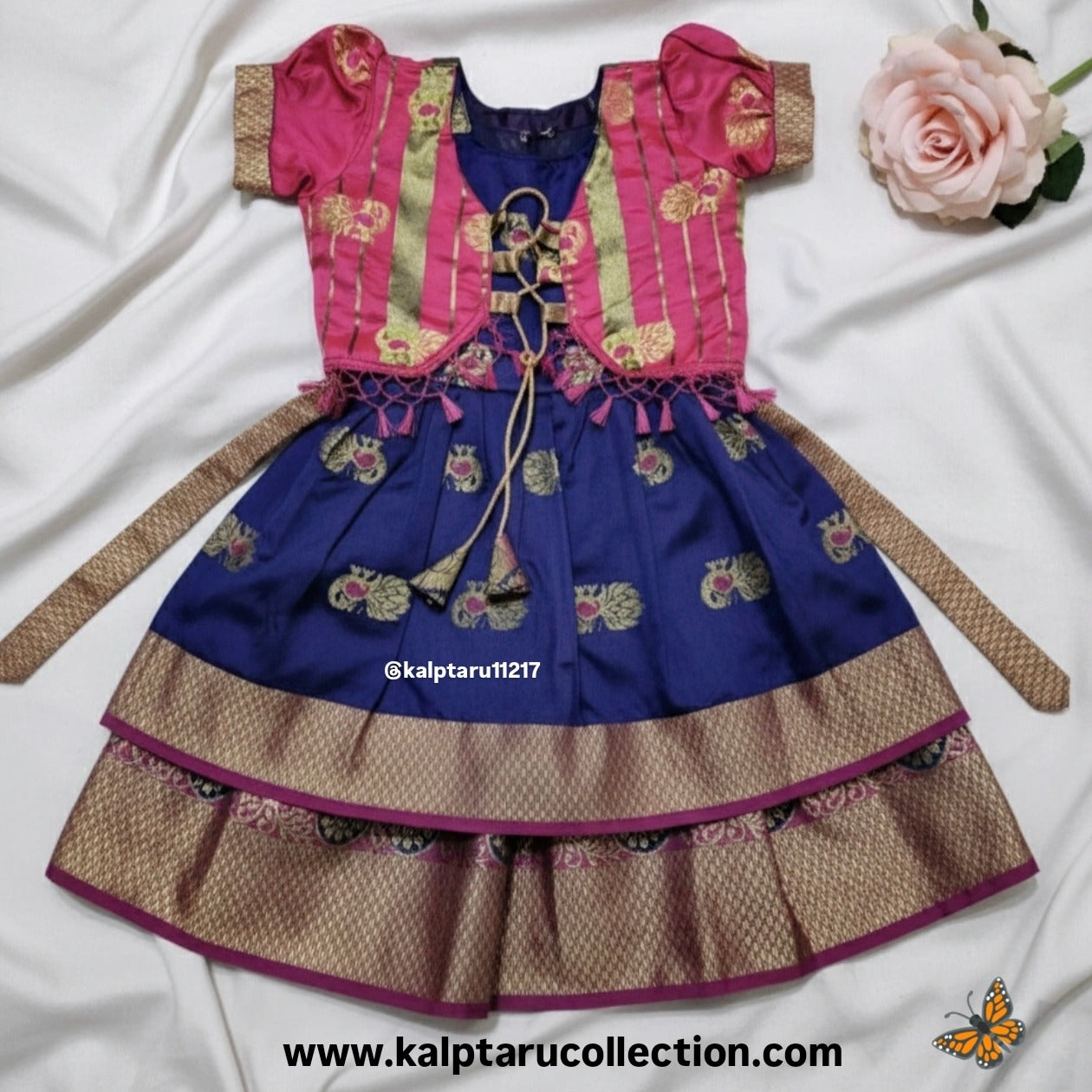 Kalptaru Collection beautiful kids occasion wear navy lehenga choli outfit