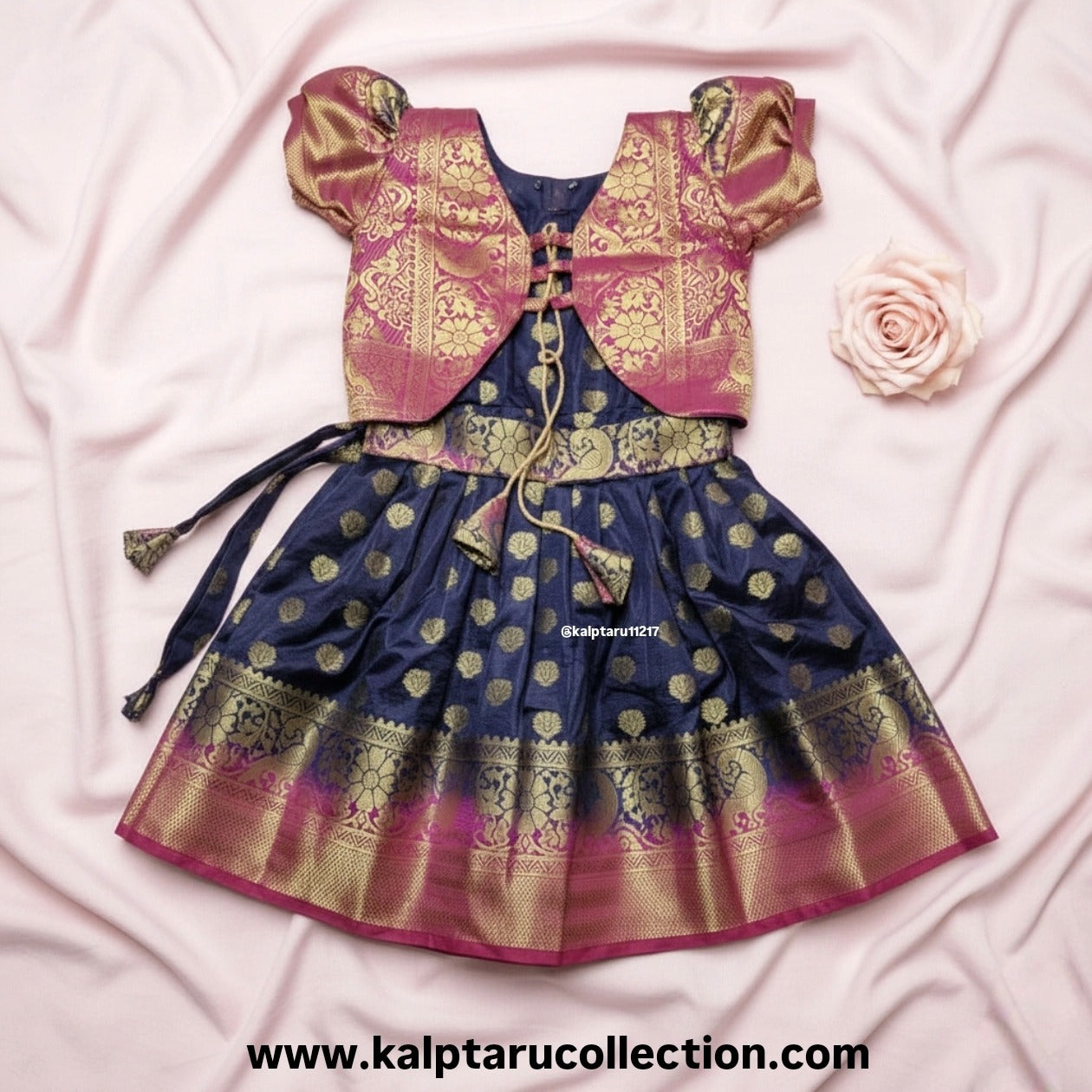 Navy blue designer lehenga choli for toddler girl Kalptaru Collection