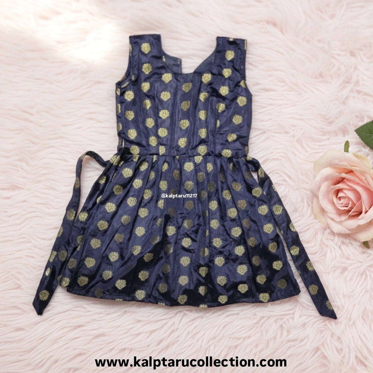 Parkar polka pihu navy blue dress