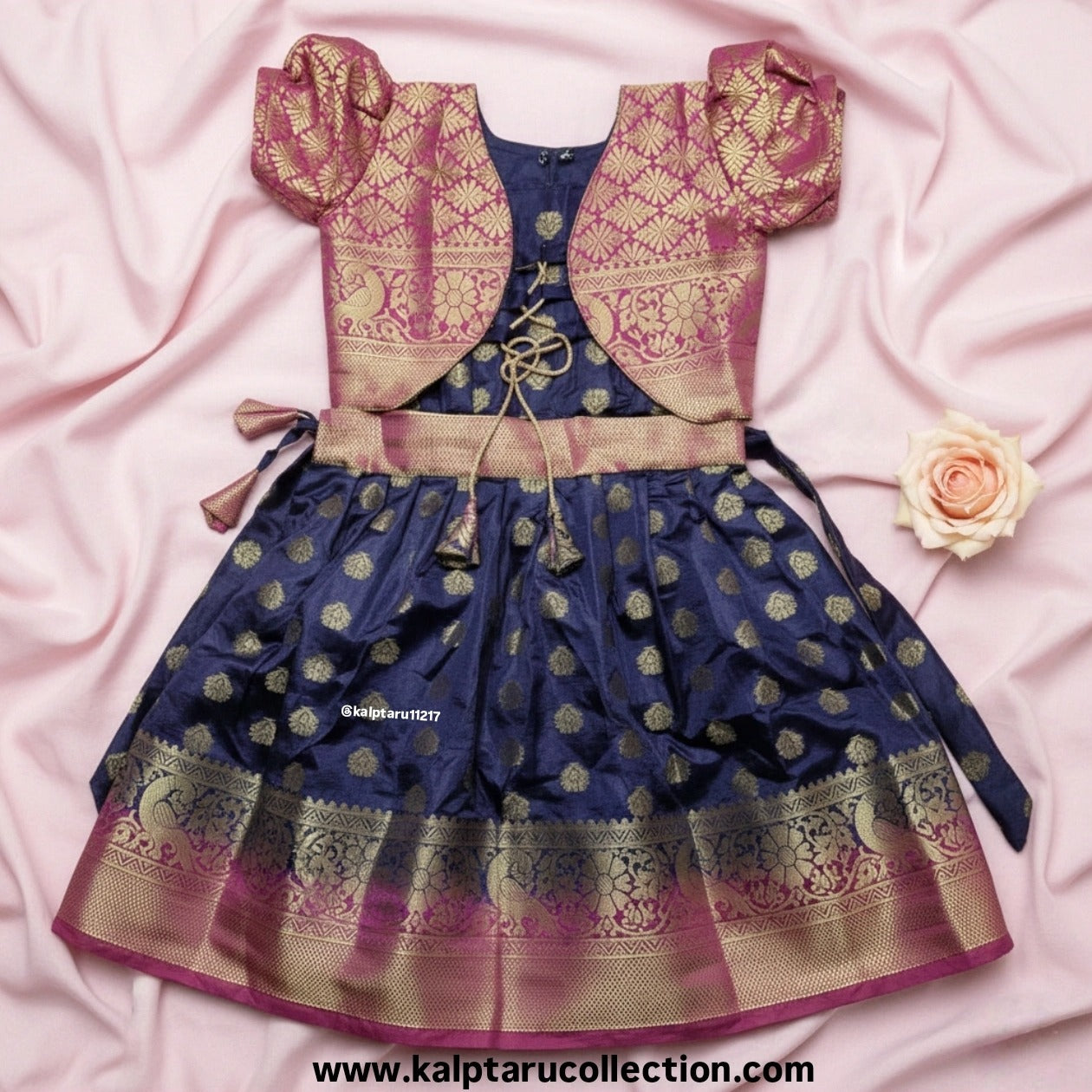 Parkar polka pihu navy blue dress