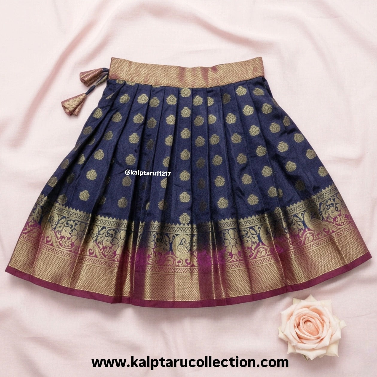 Parkar polka pihu navy blue dress