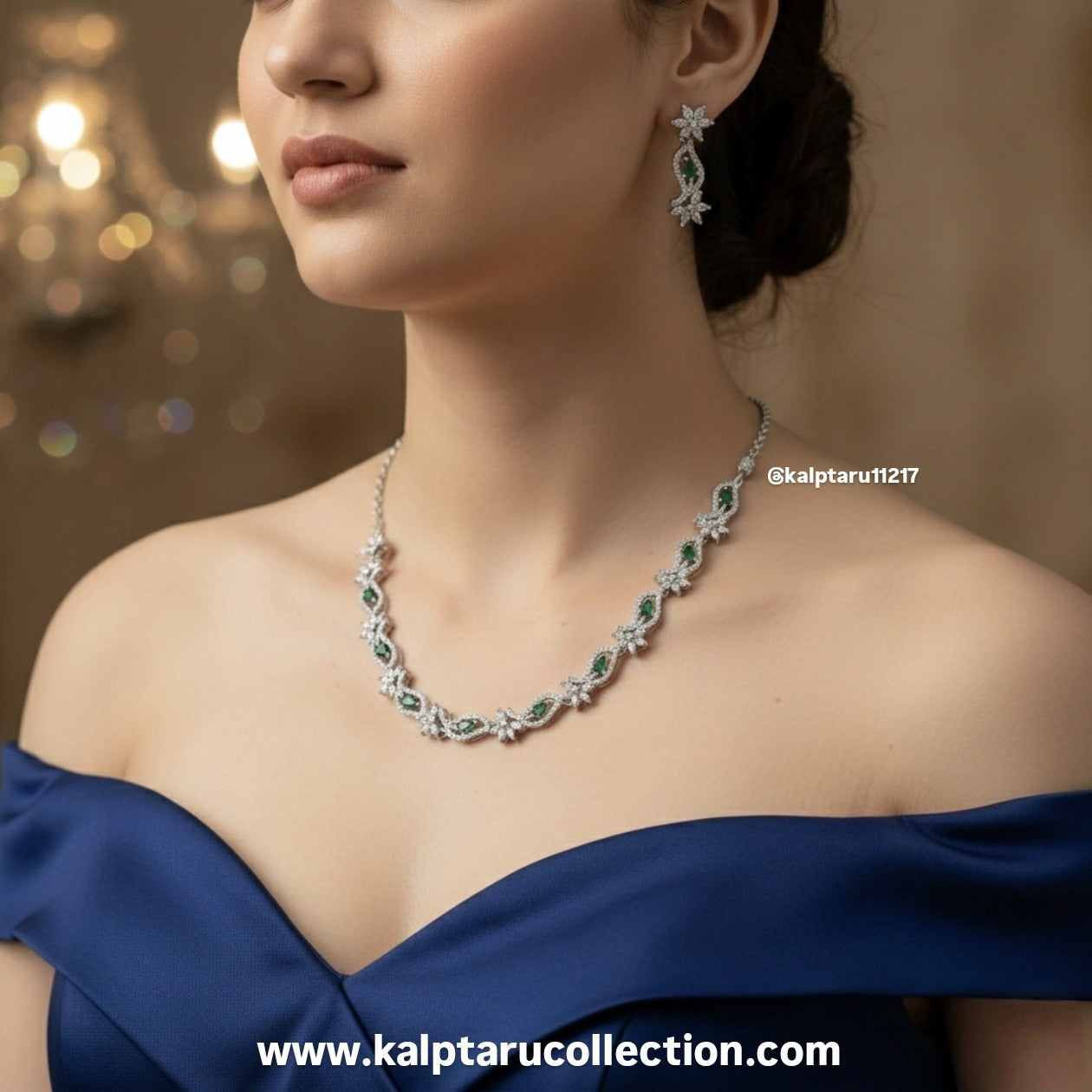 Party wear diamond finish jewelry set for girls-women by Kalptaru Collection