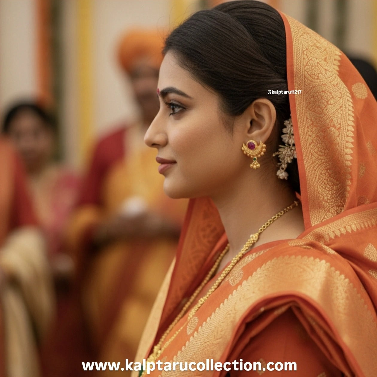 Maharashtrian gold look Chandorkar earrings for festive wear by Kalptaru Collection