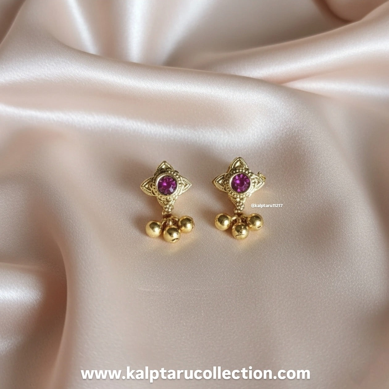 Belpan studs gold look Maharashtrian earrings Kalptaru Collection