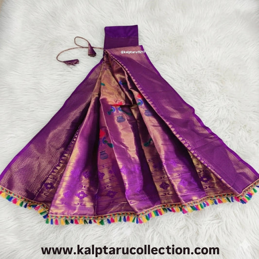 Purple Paithani brocade Gudhi Vastra Kalptaru Collection