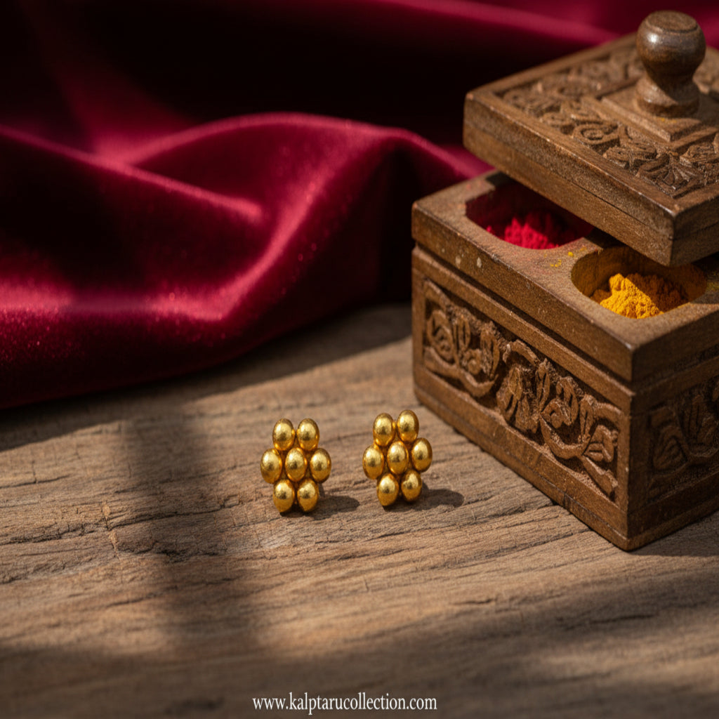 Classic ethnic gold studs for women Kalptaru Collection