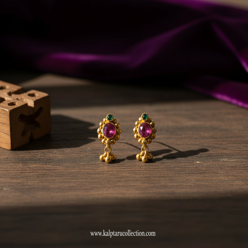 Buy online traditional Kolhapuri earrings/studs/tops for family occasions by Kalptaru Collection