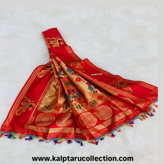 Readymade red gudhi vastra paithani Kalptaru Collection