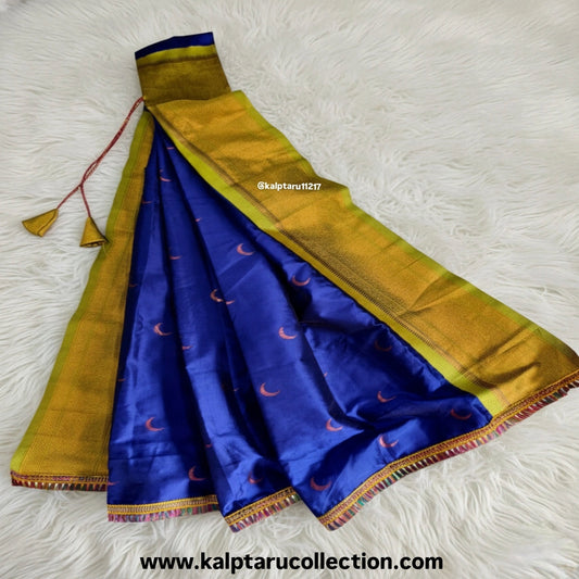 Chandrakor Paithani royal blue gudhi vastra Kalptaru Collection