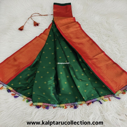 Traditional Maharashtrian readymade gudhi vastra-saree online at affordable proce by Klaptaru Collection