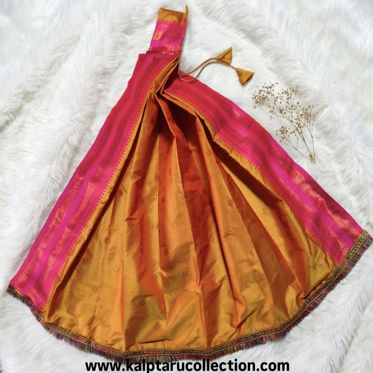 Buy yellow gudhi padwa vastra-saree online by Kalptaru Collection India