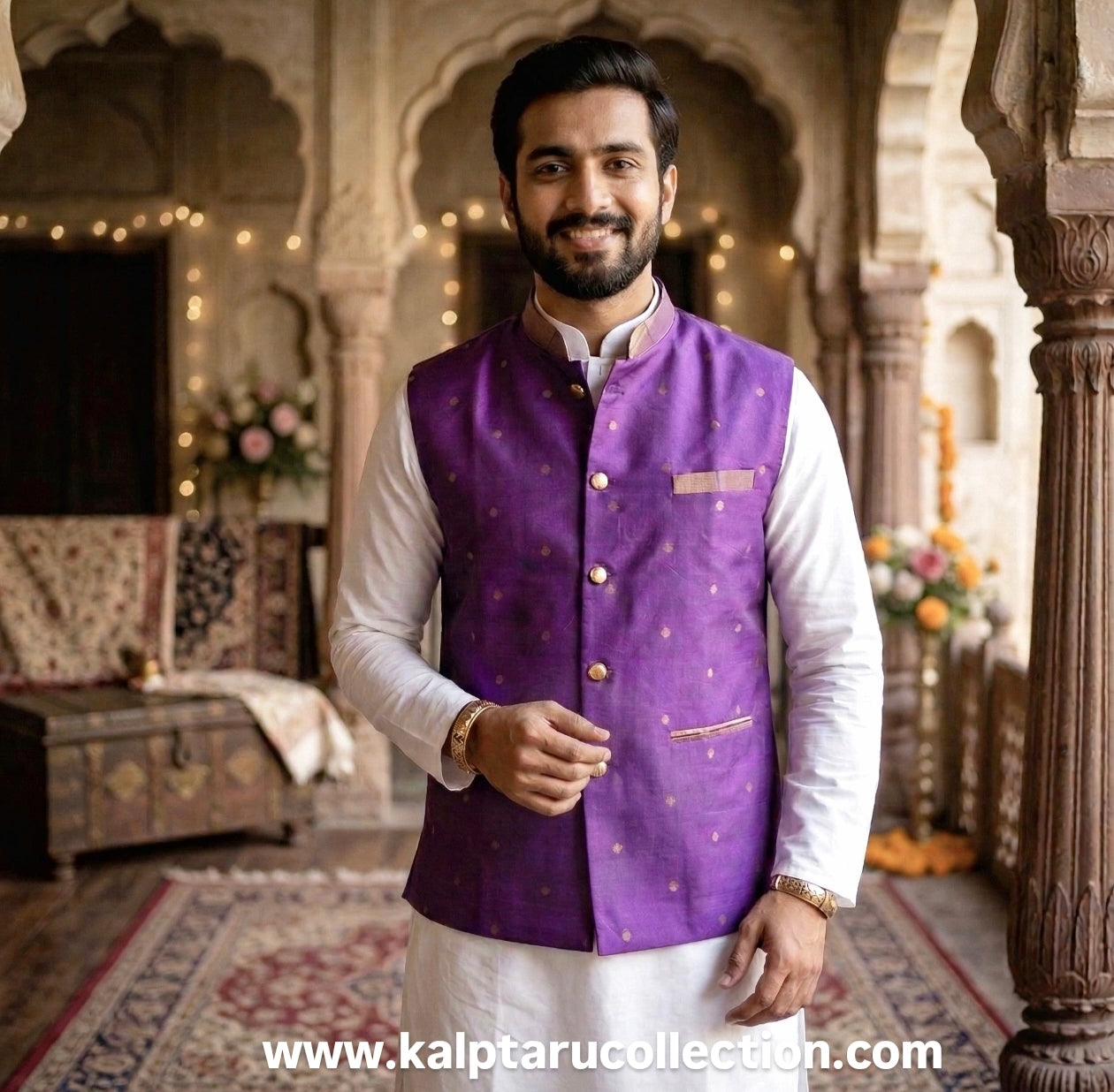 Shop Paithani jacket for wedding-any function-color purple online by Kalptaru Collection 