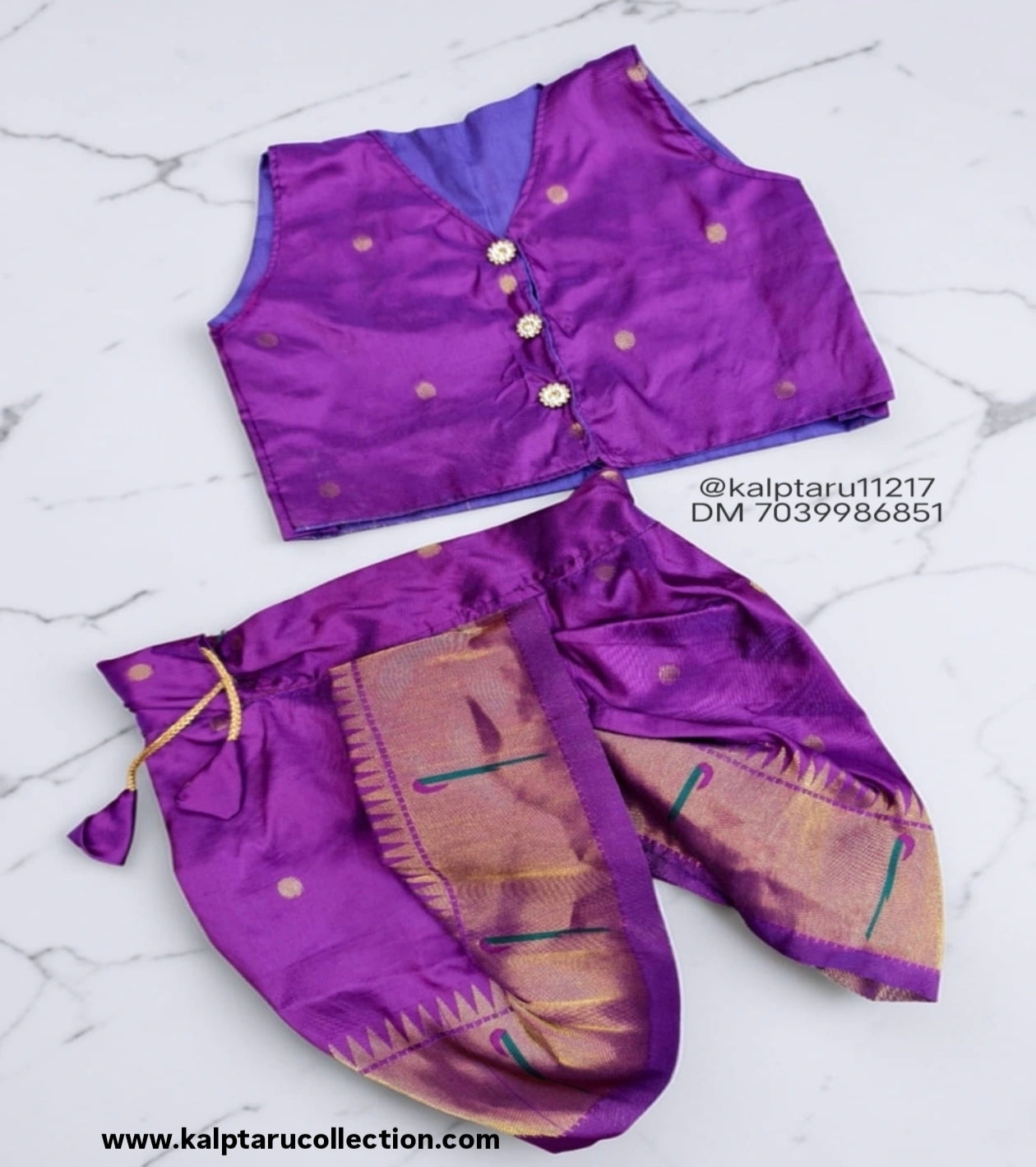Buy Now Paithani Traditional Jacket-Dhoti Set for Baby Boy for Naming Ceremony Online by Kalptaru Collection 