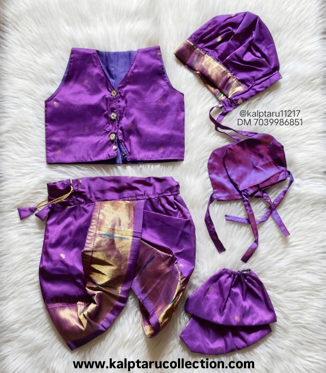 Shop Now Traditional Paithani Matching Dress-Outfit Baby Boy for Naming Ceremony Online By Kalptaru Collection 