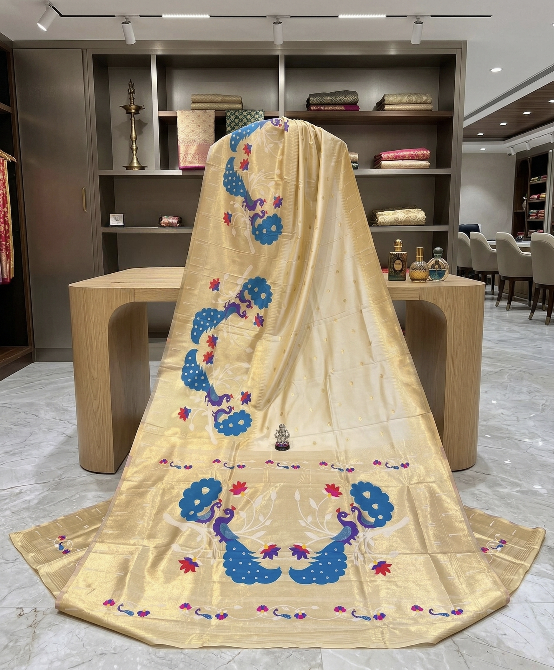 baby father mother matching paithani outfit set Kalptaru Collection