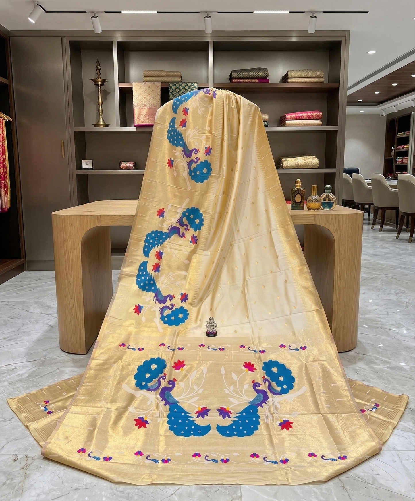 Paithani family combo set - matching traditional outfits for baby girl naming ceremony Kalptaru Collection 