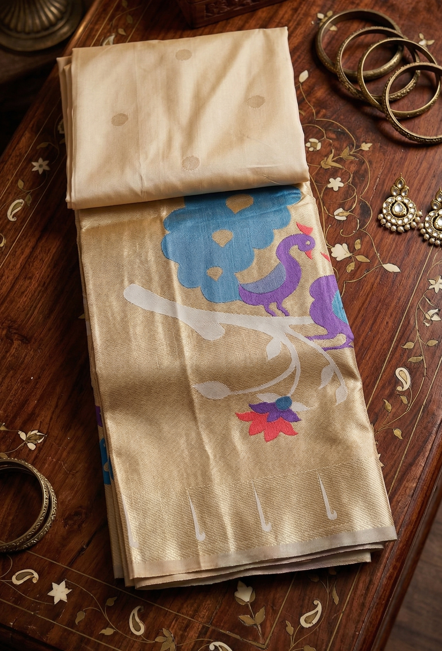 Paithani family combo set - mother daughter matching paithani saree set at Kalptaru Collection 