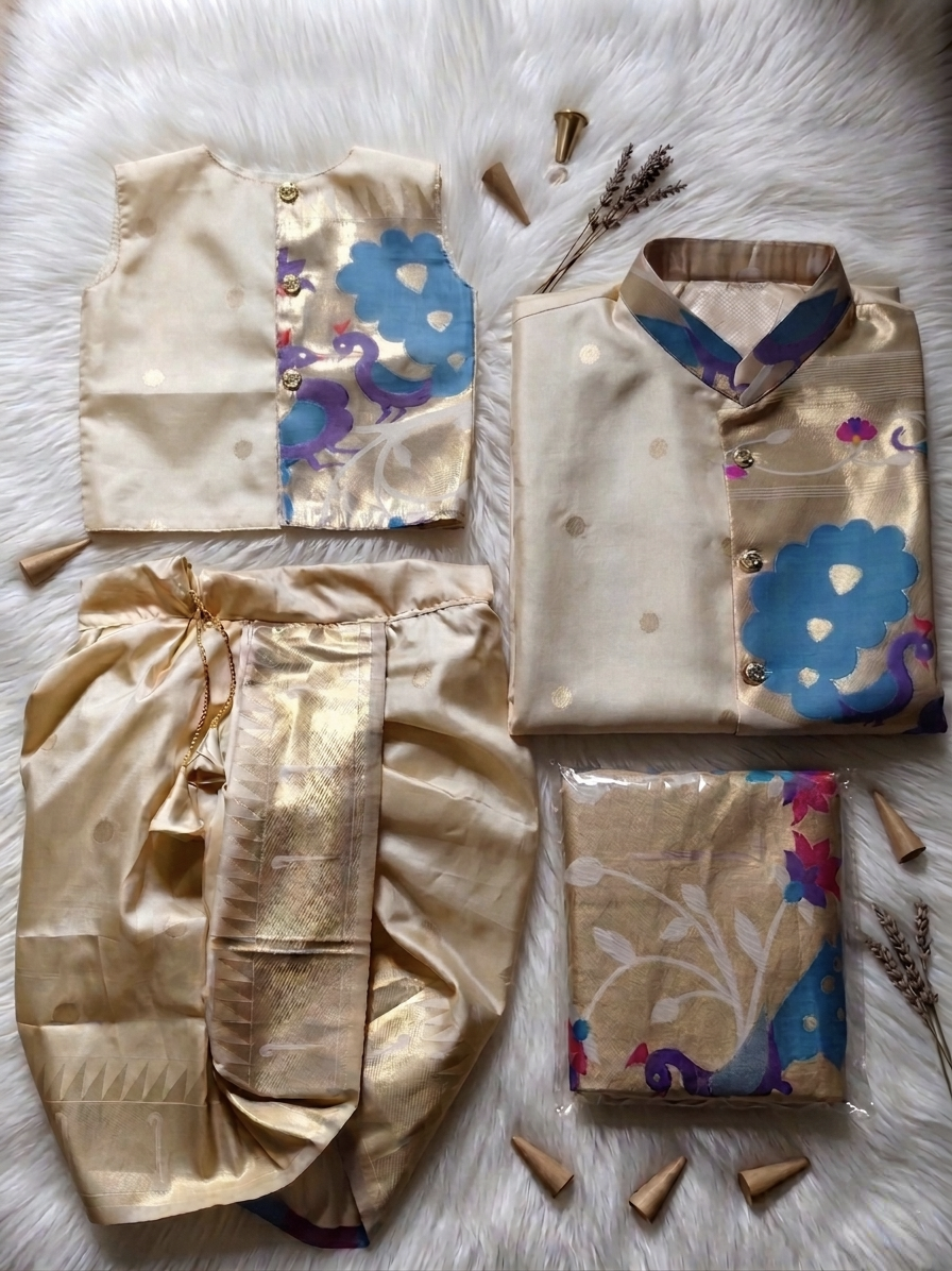 matching family dress indian traditional paithani Kalptaru Collection