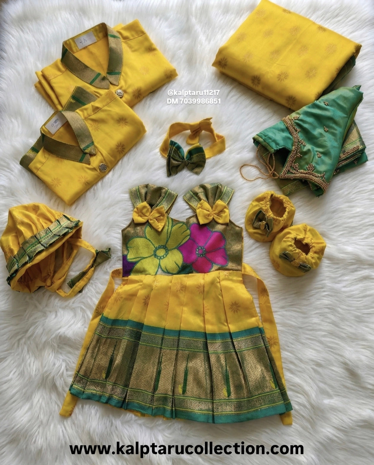 Shop Full Family Paithani Matching Outfits-Traditional Indian Family Combo Set Online By Kalptaru Collection. Order Now