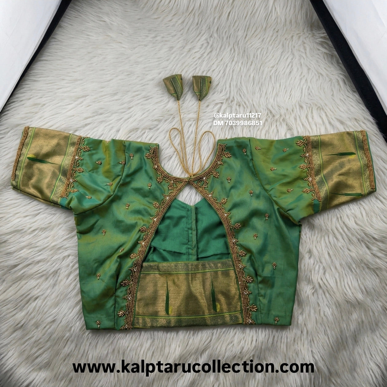 Shop Online traditional paithani combo with saree-aariwork stitched blouse by Kalptaru Collection