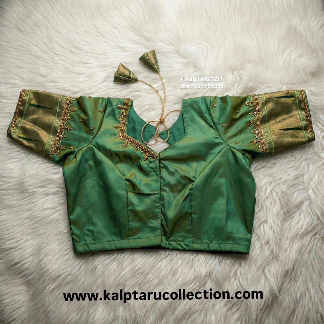 Buy online paithani traditional saree with aari work stitched blouse - one stop solution for family combo by Kalptaru Collection 