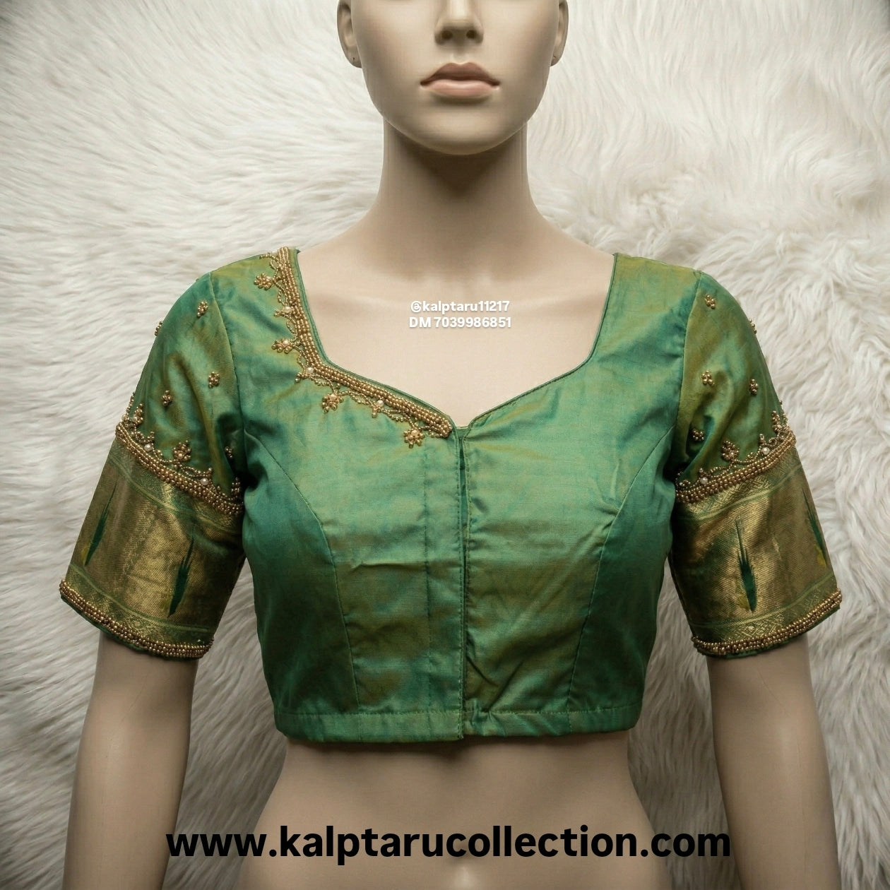 Buy now paithani traditional saree with aari work stitched blouse - one stop solution online for family combo by Kalptaru Collection 