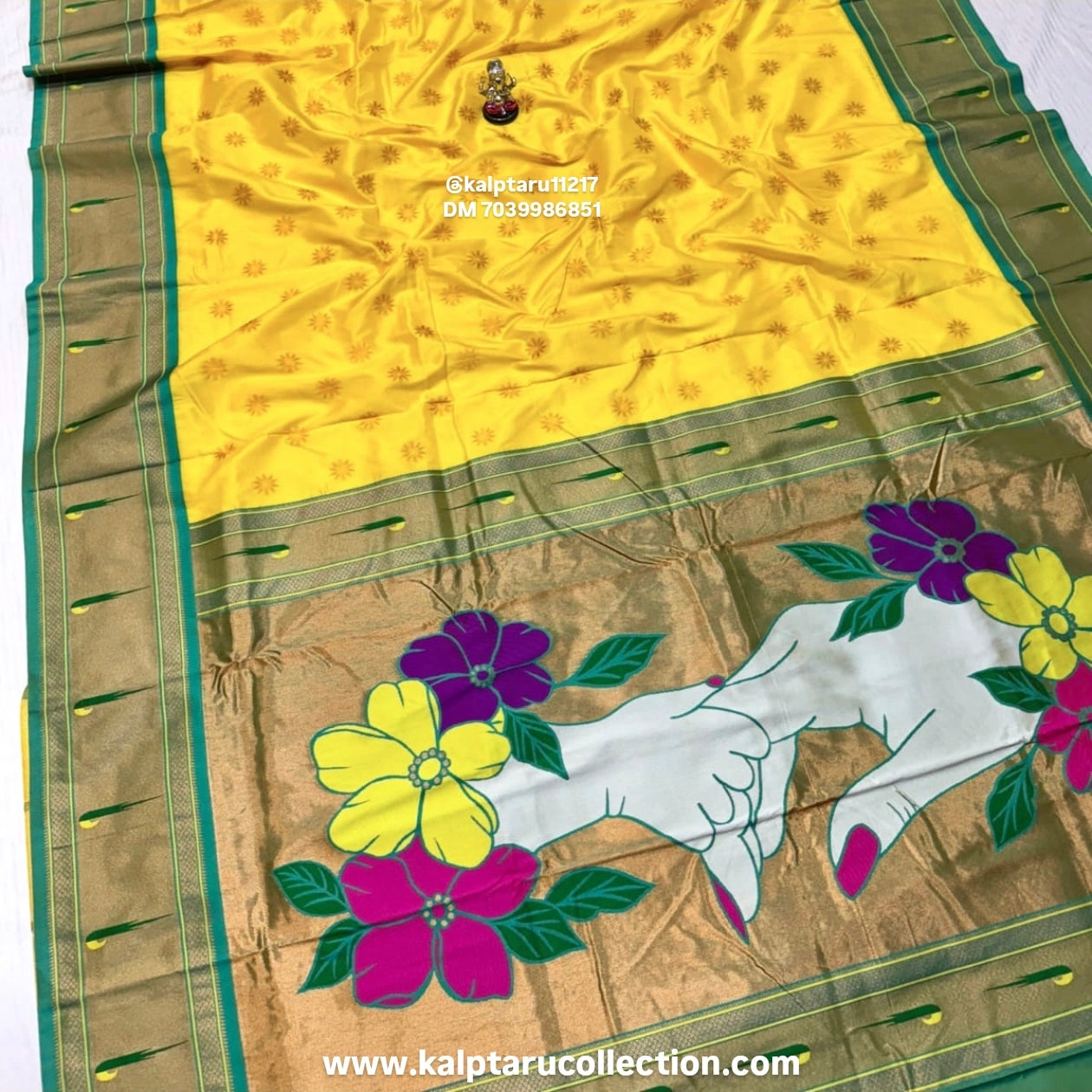 Shop Now Mamata Kadiyal Semi Silk Paithani Saree-Traditional Family Combo Online by Kalptaru Collection