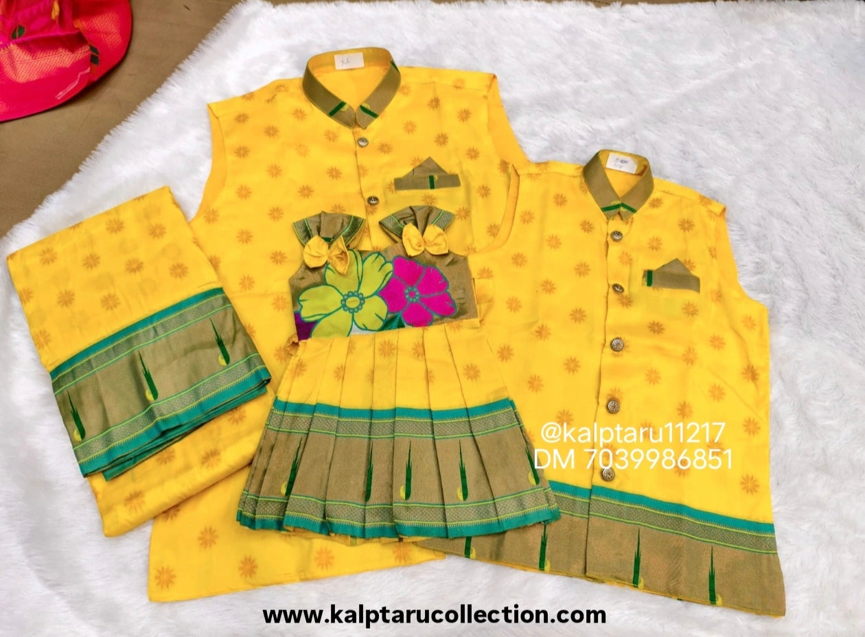 Buy Online Paithani Family Twinning outfits are superhit for any function by Kalptaru Collection 