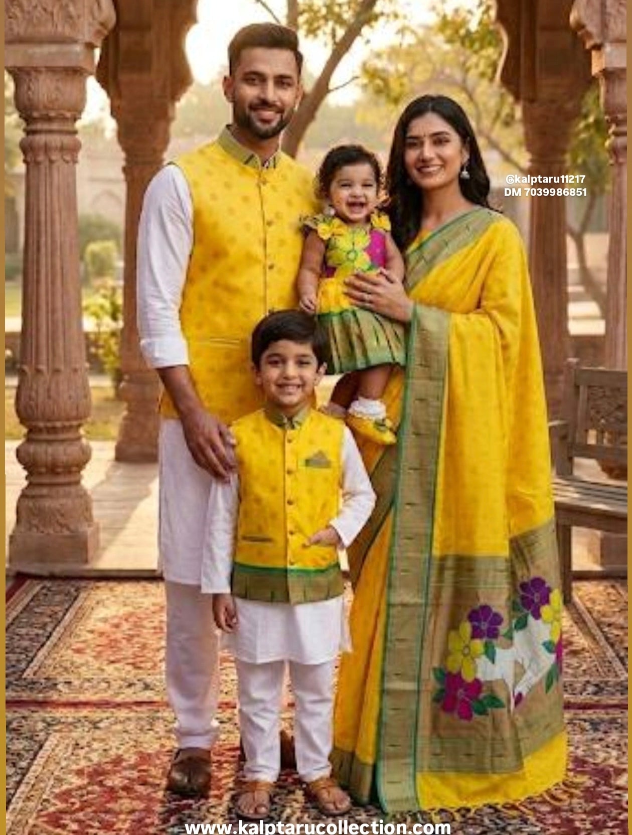 Shop Now Maharashtrian Paithani family combo set online by Kalptaru Collection